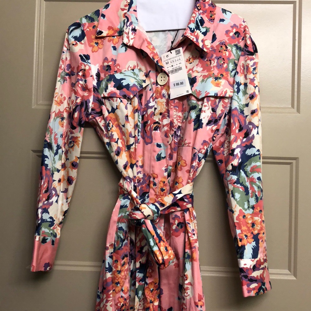 Zara Floral Dress, Sz M, NWT! - Picture 2 of 5